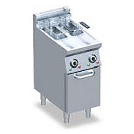 Friteuse profondeur 70 cm, 2 cuves 8L, elect/gaz