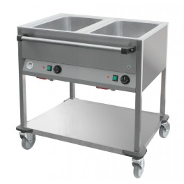 Bain-marie sur chariot 2 cuves GN1/1