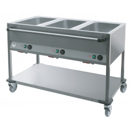 Bain-marie sur chariot 3 cuves GN1/1