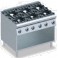 Fourneaux 6 feux sur placard ouvert : 3500 W + 2x5500 W + 3x7500 W (profondeur 70 cm)