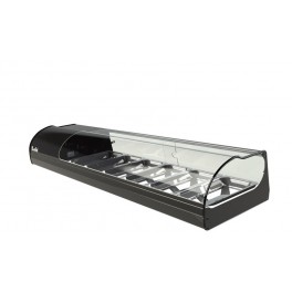 Vitrine réfrigérante, vitrine à tapas ou vitrine à sushi capacité 4 bacs GN1/3